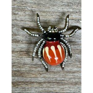 Vintage Designer Signed Costume Lee Angel Spider Brooch